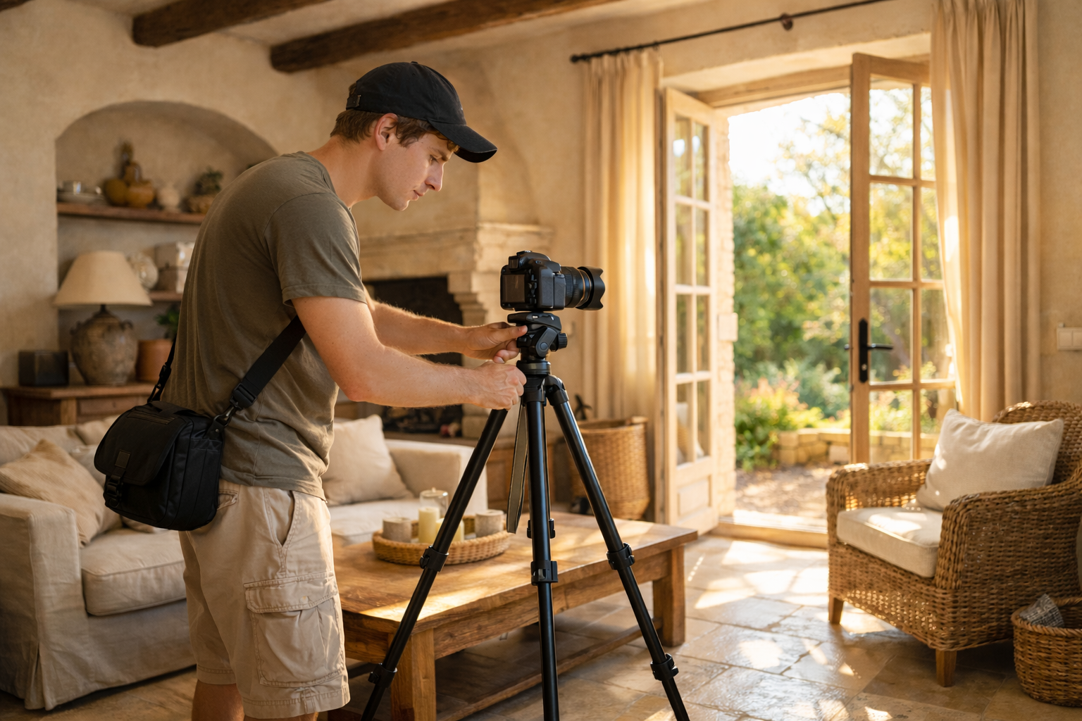 Photographe professionnel réalisant une photo HDR d'intérieur à Aix-en-Provence