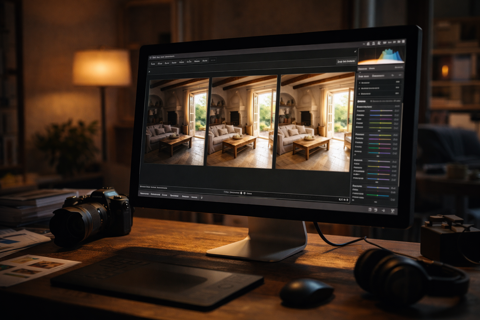 Fusion HDR sur logiciel de retouche photo immobilière